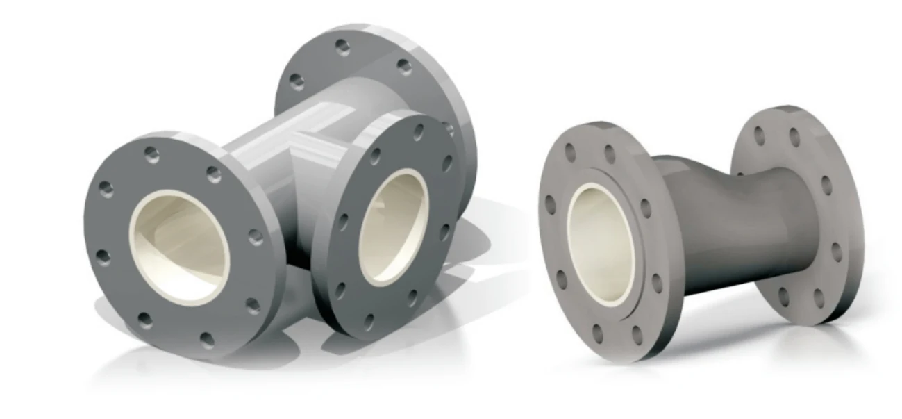 Ceramic lined pipe fittings