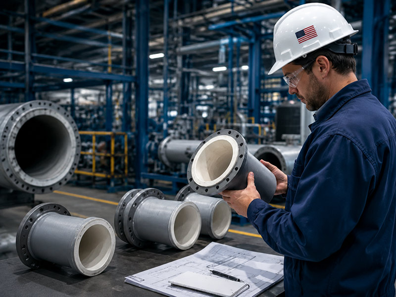 Industrial ceramic slurry pump system in a modern process facility
