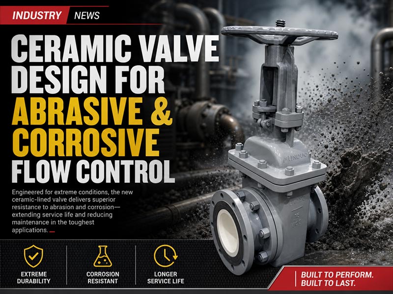 Industrial ceramic valve for abrasive and corrosive flow control